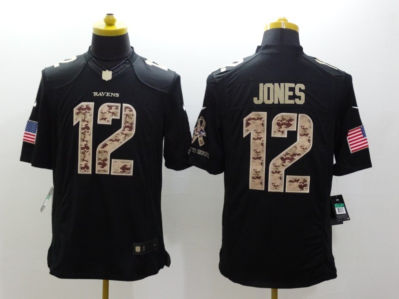 Men's Baltimore Ravens Jacoby Jones #12 Black Jersey